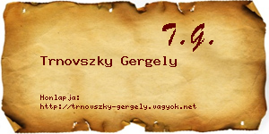 Trnovszky Gergely névjegykártya